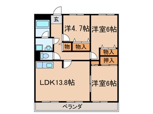 レジデンス社が丘の物件間取画像